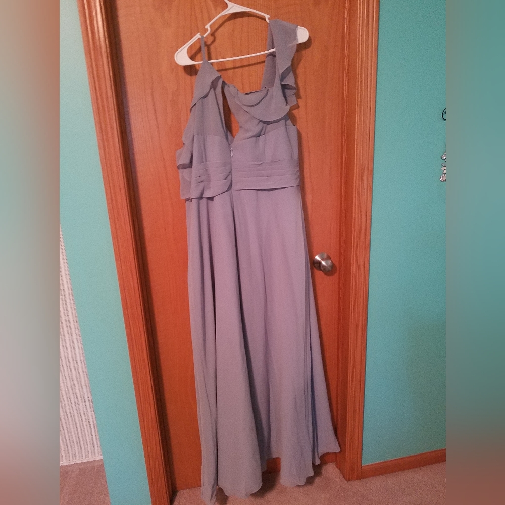 dusty blue bridesmaids dress